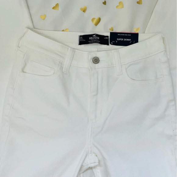 Hollister High Rise Super Skinny White Jeans Size 26s NWT - Picture 6 of 8
